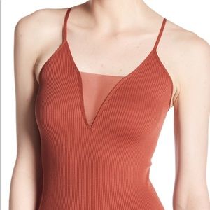 Free People Mesh Insert Cami in Copper